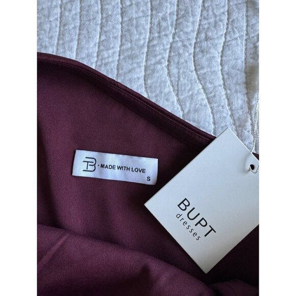 BUPT Maxi Bodycon One-Shoulder Burgundy Formal Dress SZ S NEW - Picture 8 of 8